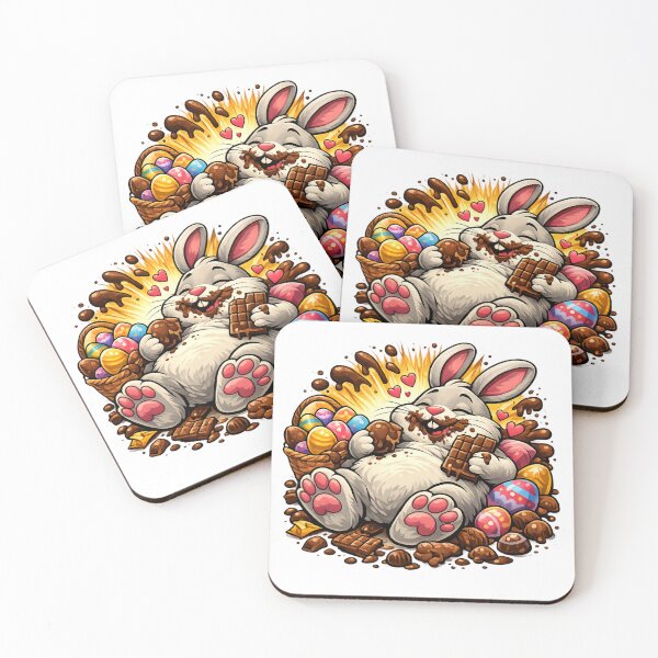 Item preview, Cheeky Easter bunny with chocolate – Funny Easter T-shirt design for chocolate lovers designed and sold by CoolContent Factory.
