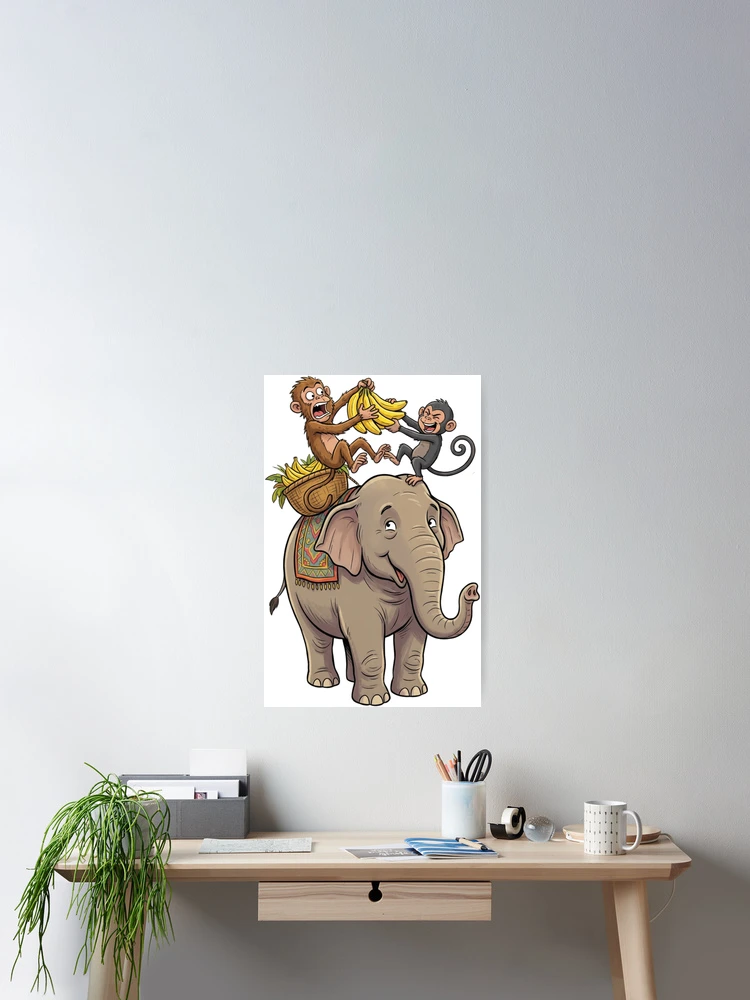 Thumbnail 2 of 3, Poster, mischievous monkey designed and sold by PP&RAINBOW SHOP.
