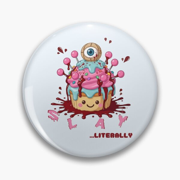 Item preview, Slay Literally Creepy Cute Pastel Goth Cupcake designed and sold by CloudyCatArt.