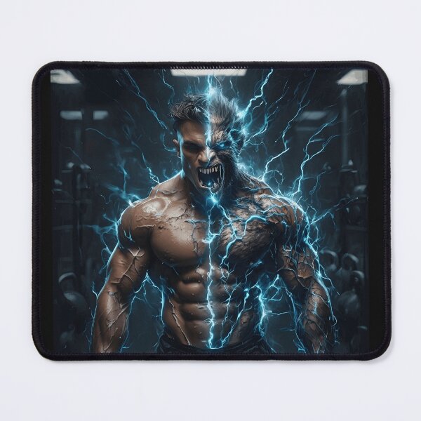Item preview, Electric Beast Unleashed - Gym Motivation Transformation Art designed and sold by MouradStudio.