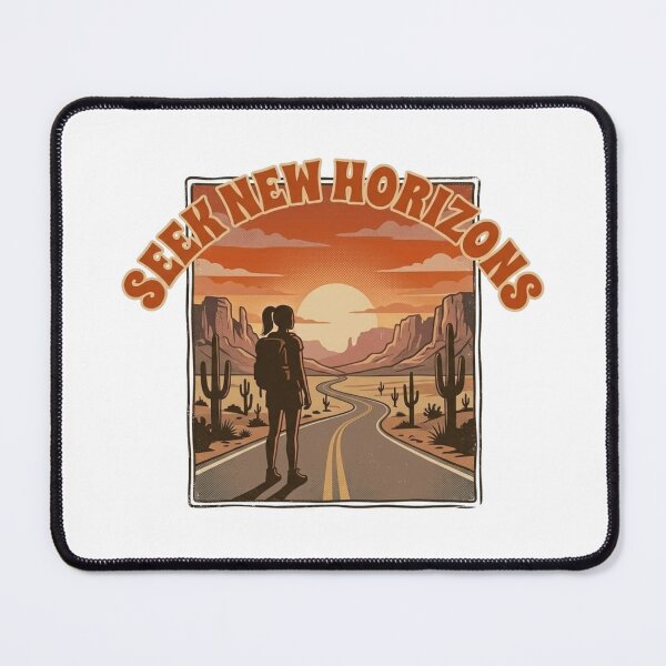 Item preview, Retro Desert Road Solo Female Traveler – Seek New Horizons Travel Design designed and sold by Bloom & Quiet .