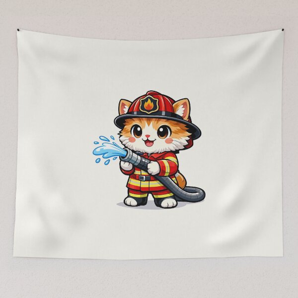 Item preview, Firefighter Cat Hero designed and sold by HoopeStylee.