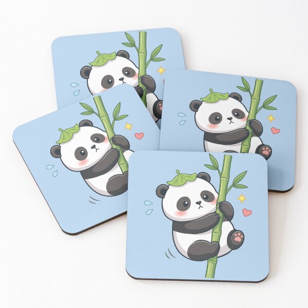 Item preview, Nervous Kawaii Panda Clinging to Bamboo Stalk - Cute & Relatable designed and sold by Tiny-roar-studio.