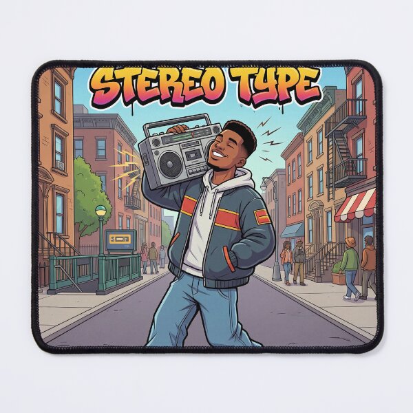 Item preview, Stereo Type – Vintage Hip-Hop Man with Boombox 90s Street Culture designed and sold by WordPlayStudio.
