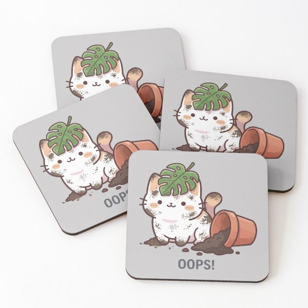 Item preview, Cute Oops Messy Cat Plant Lover Monstera Funny Calico designed and sold by Tiny-roar-studio.