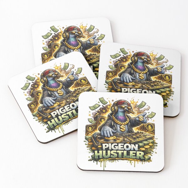 Item preview, DJ Pigeon Hustler – Funny Gangster Bird DJ Streetwear Hip Hop Graphic designed and sold by HubCreates.