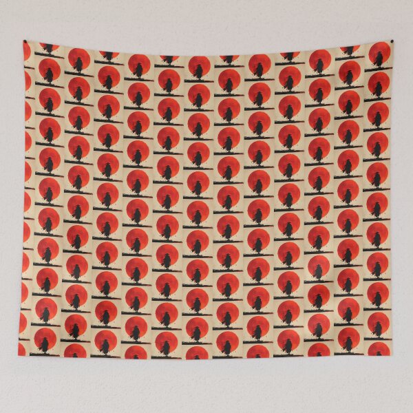 Item preview, Sol Rojo Samurai Solitario - Silueta de salpicaduras de tinta japonesa designed and sold by MouradStudio.