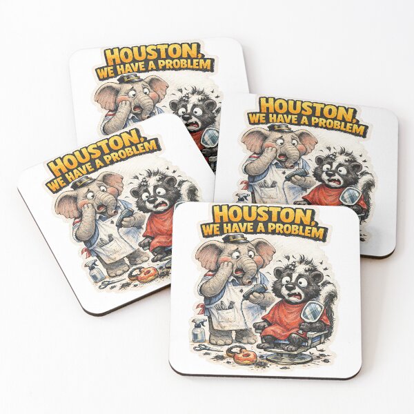 Item preview, Elephant Barber Haircut Fail Houston We Have a Problem Sticker – Funny Skunk Hair Disaster designed and sold by Felixuss.