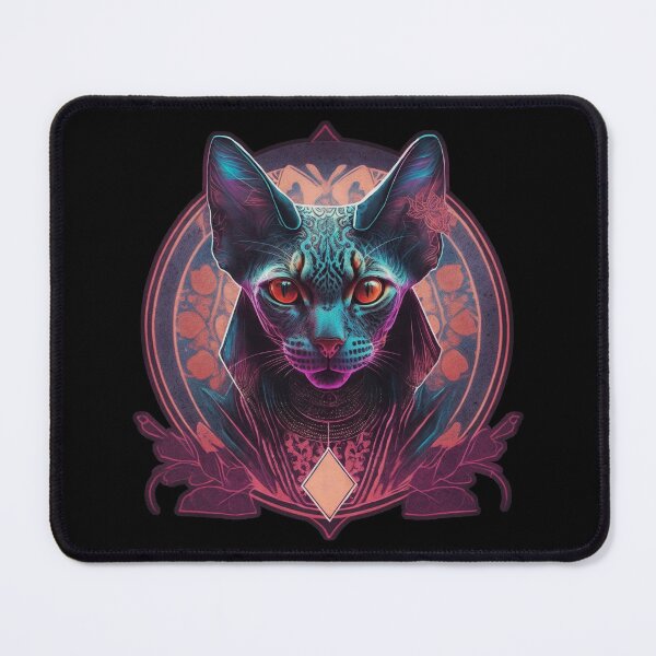 Item preview, Astro Cat Totem Animal Psytrance Rave Festival Visionary art designed and sold by LenariumArt.