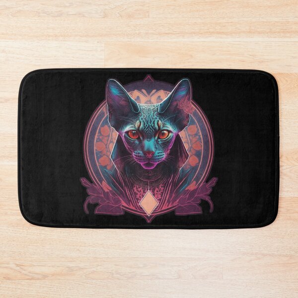 Item preview, Astro Cat Totem Animal Psytrance Rave Festival Visionary art designed and sold by LenariumArt.