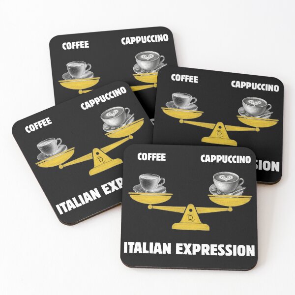 Item preview, Funny Italian Coffee Dilemma - Espresso vs Cappuccino Vintage Scale Black Version designed and sold by TheItaliandilemma.