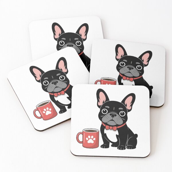Item preview, Cute French Bulldog with Coffee designed and sold by Bodjo59.
