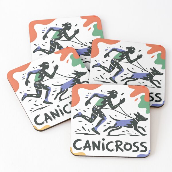 Item preview, Canicross – Neon Runner and Dog Abstract Design designed and sold by ArcticFoxStudio.