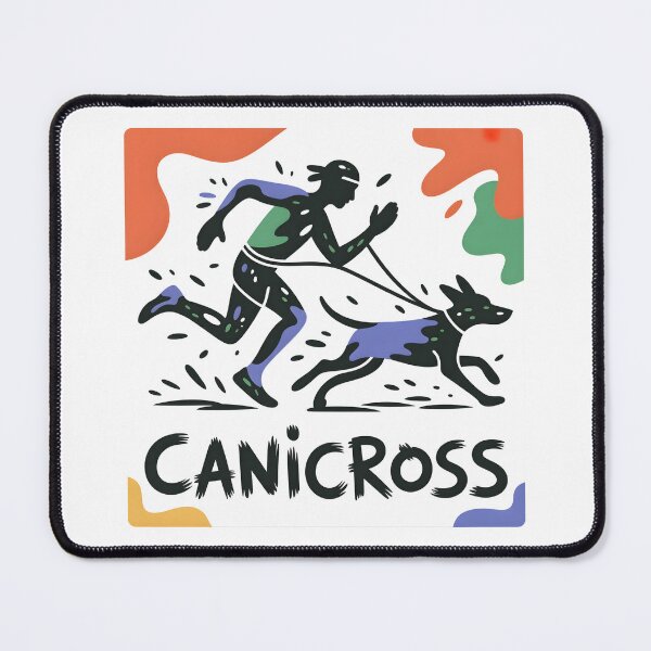 Item preview, Canicross – Neon Runner and Dog Abstract Design designed and sold by ArcticFoxStudio.