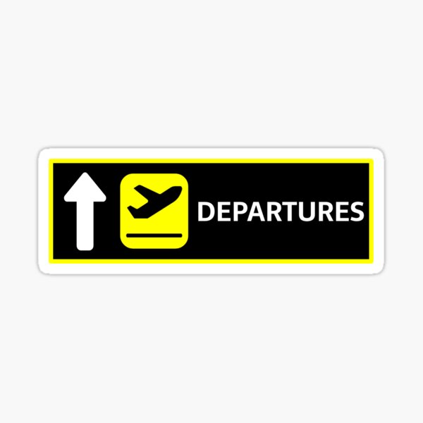 Airport Departures Sign Sticker Sticker