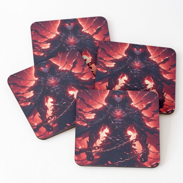 Item preview, Inferno Breaker - Chained Anime Warrior in Red Hellscape designed and sold by MouradStudio.