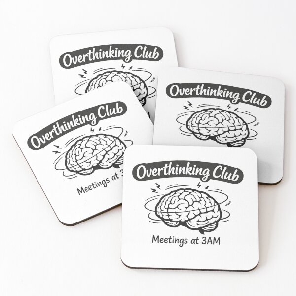 Item preview, Overthinking Club Meetings at 3AM Funny Anxiety Minimalist Design designed and sold by Shopchid.