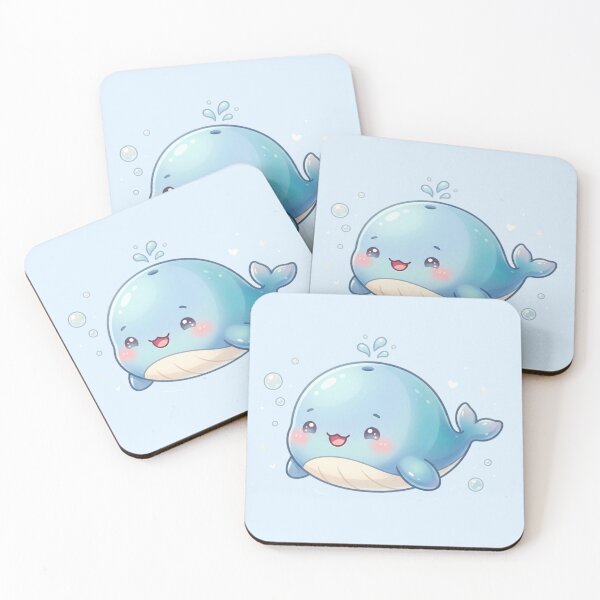 Item preview, Cute Kawaii Whale Cartoon – Adorable Blue Baby Whale Illustration designed and sold by soletstudio.