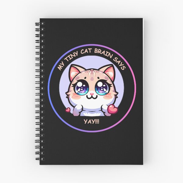 Item preview, My Tiny Cat Brains Says, Yay! - Kawaii Cat Mood Emote Tee designed and sold by Feliciano3.