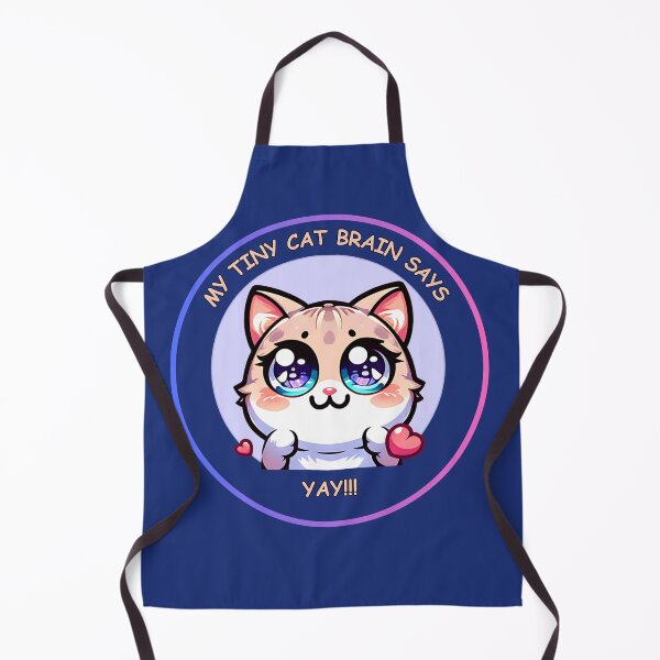 Item preview, My Tiny Cat Brains Says, Yay! - Kawaii Cat Mood Emote Tee designed and sold by Feliciano3.