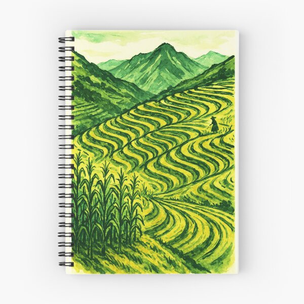 Item preview, Andean Cornfields - Watercolor Ink Landscape designed and sold by Sarcastic designs.