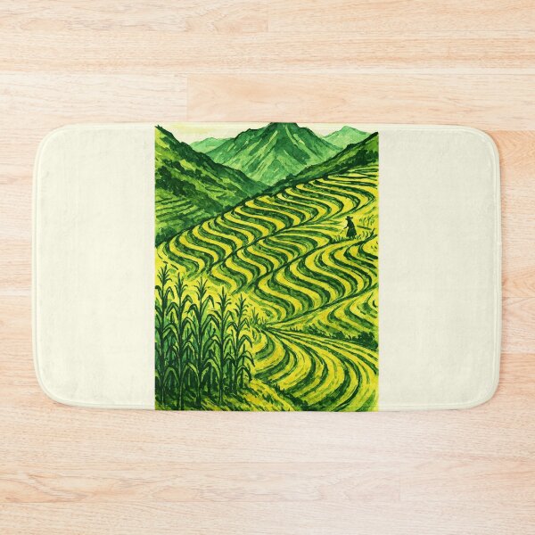 Item preview, Andean Cornfields - Watercolor Ink Landscape designed and sold by Sarcastic designs.