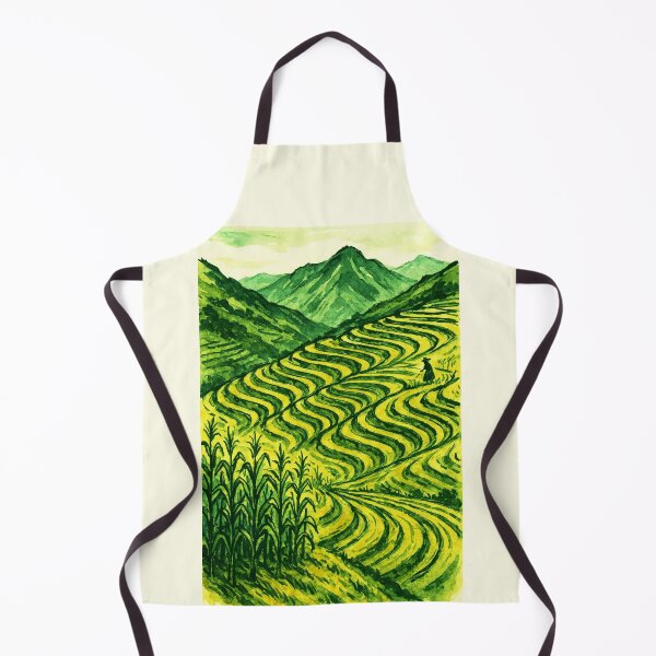 Item preview, Andean Cornfields - Watercolor Ink Landscape designed and sold by Sarcastic designs.