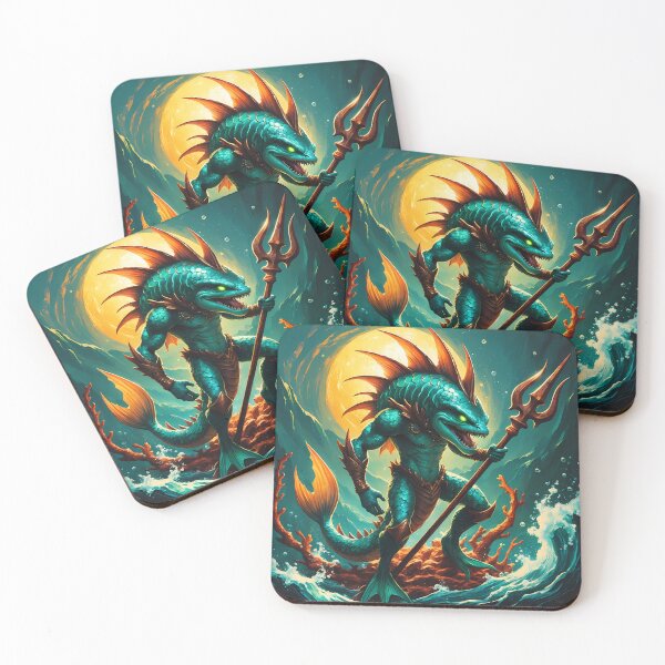 Item preview, Merman Warrior - Deep Sea Fantasy Art designed and sold by Lucid Dream Pixel.