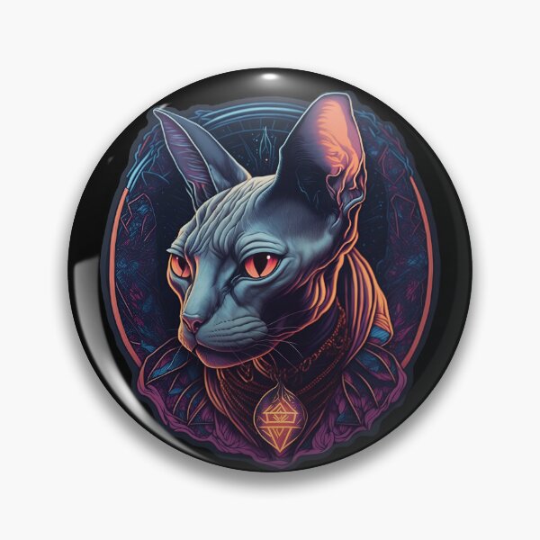 Item preview, Astro Cat Totem Animal Psytrance Rave Festival Visionary art designed and sold by LenariumArt.