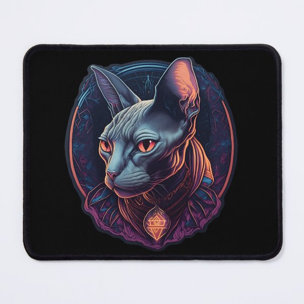 Item preview, Astro Cat Totem Animal Psytrance Rave Festival Visionary art designed and sold by LenariumArt.