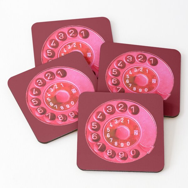 Item preview, Retro phone dial, pink vintage rotary telephone designed and sold by suekieper.