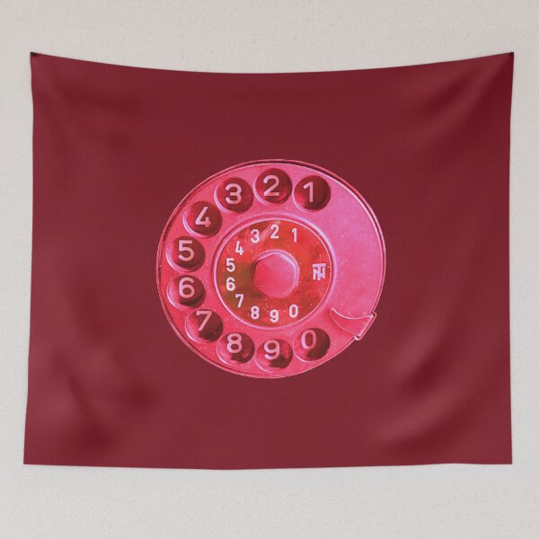 Item preview, Retro phone dial, pink vintage rotary telephone designed and sold by suekieper.