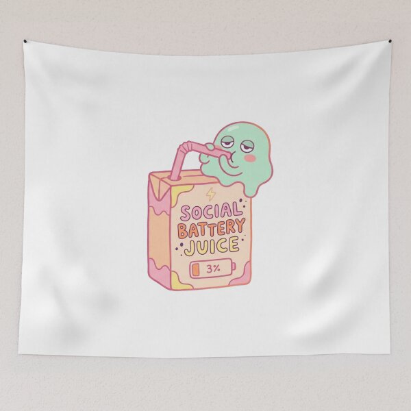 Item preview, Social Battery Juice Low Energy Introvert Funny Design designed and sold by Quiet Mode Studio.