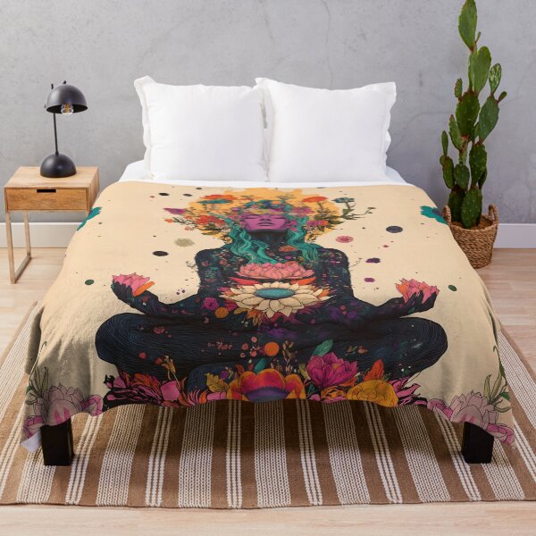 Aperçu de l'œuvre Fleurs de lotus, méditation, yoga, art, hippie créée et vendue par LenariumArt.