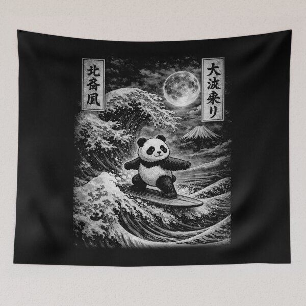 Item preview, Japan Surfing Panda Kawaii Anime Great Wave  designed and sold by will freed18.
