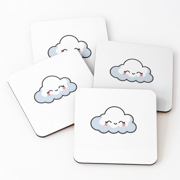 Item preview, Cute Minimal Cloud Sticker | Soft Kawaii Smiling Cloud designed and sold by randomblink.