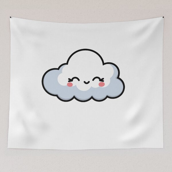 Item preview, Cute Minimal Cloud Sticker | Soft Kawaii Smiling Cloud designed and sold by randomblink.
