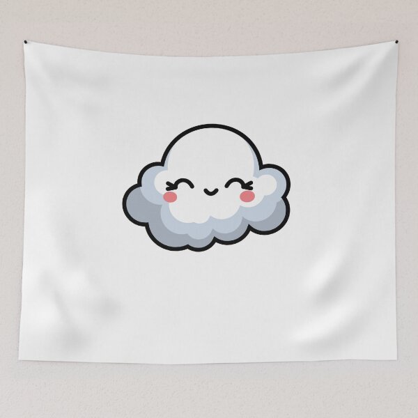 Item preview, Adorable Kawaii Cloud Character | Cute Smiling Cloud Sticker designed and sold by randomblink.