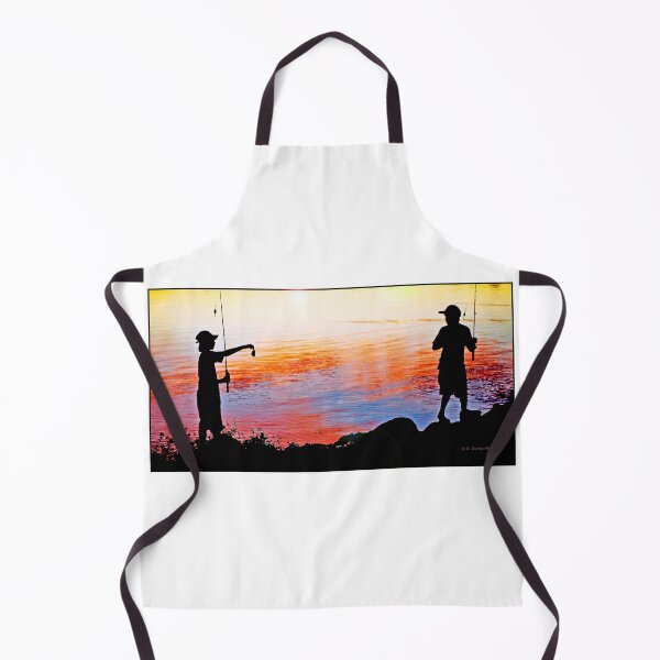 Item preview, Boys Fishing at Sunset on a Summer Evening, Silhouettes designed and sold by AMacGPhilly.