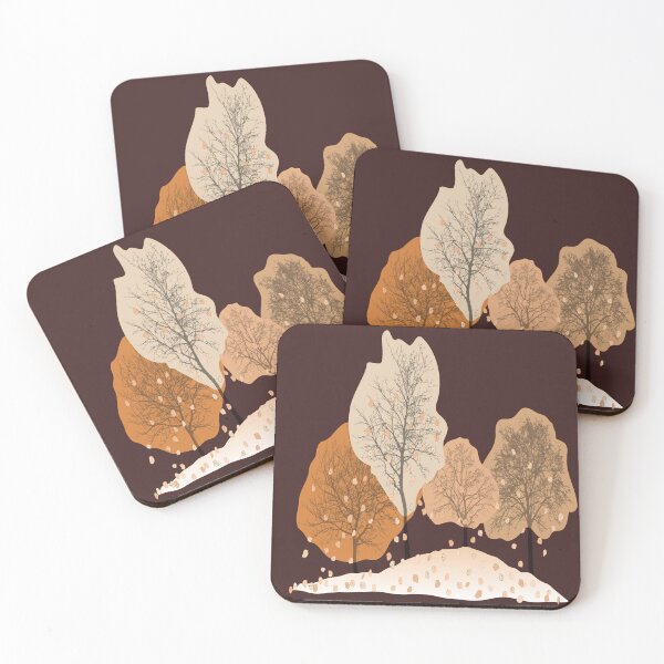 Item preview, Neutral Autumn Trees – Minimal Nature Illustration with Transparent Background designed and sold by busurman.