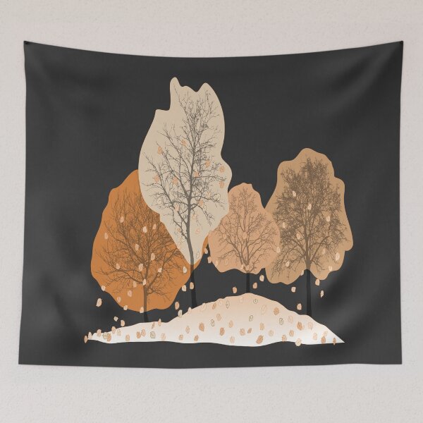 Item preview, Neutral Autumn Trees – Minimal Nature Illustration with Transparent Background designed and sold by busurman.