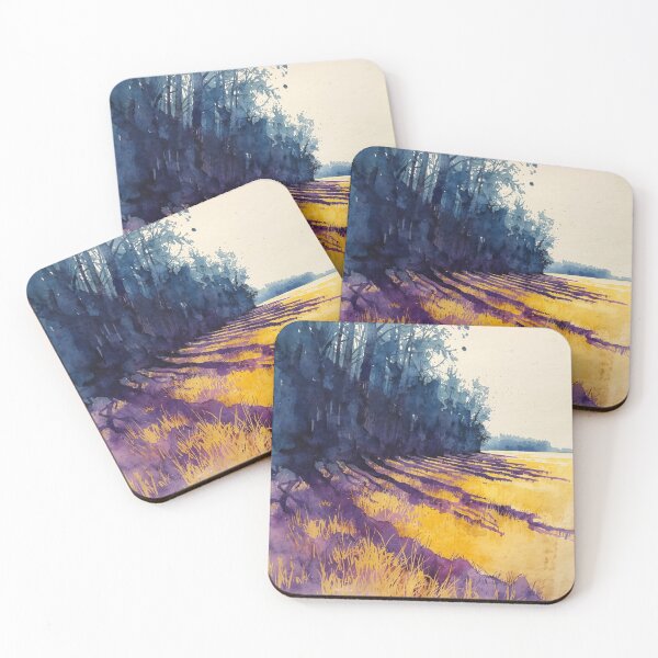 Item preview, Purple Tide — Watercolor Forest Edge Landscape designed and sold by Darcy'sArtfortheHeart.