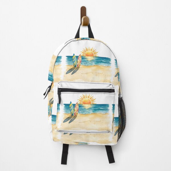 Item preview, Watercolor Beach and Surfboards Landscape designed and sold by VibranPalette.