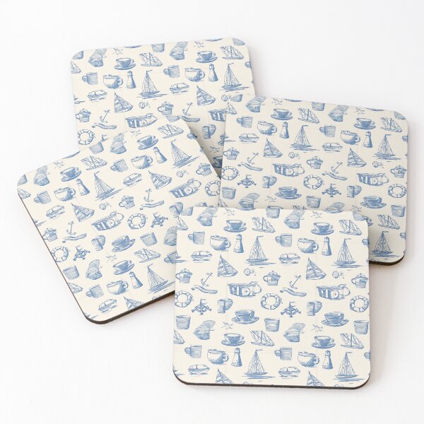 Item preview, Vintage Sketch Sailboat and Lighthouse Pattern designed and sold by Piotrek0001.