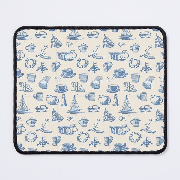 Item preview, Vintage Sketch Sailboat and Lighthouse Pattern designed and sold by Piotrek0001.