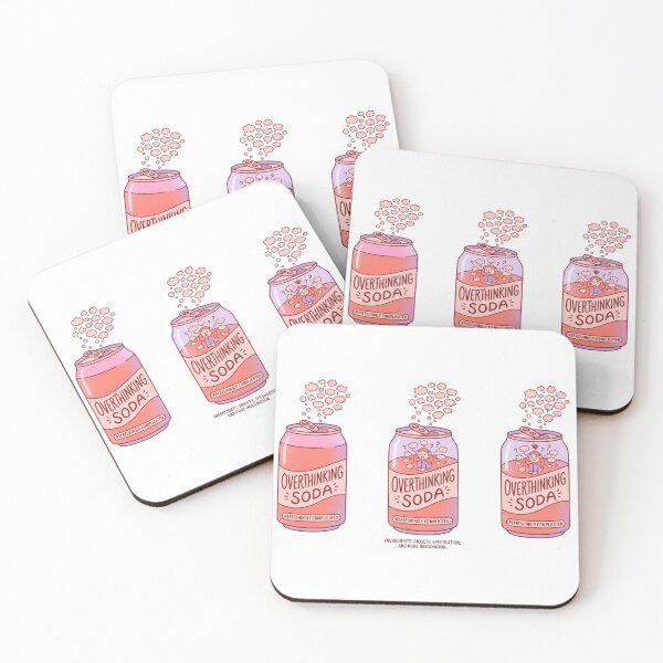 Item preview, Overthinking Soda Anxiety Introvert Funny Mental Health Design designed and sold by Quiet Mode Studio.