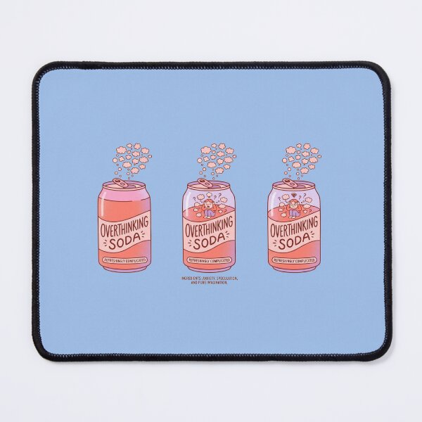 Item preview, Overthinking Soda Anxiety Introvert Funny Mental Health Design designed and sold by Quiet Mode Studio.