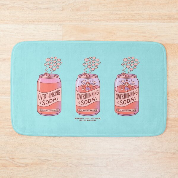 Item preview, Overthinking Soda Anxiety Introvert Funny Mental Health Design designed and sold by Quiet Mode Studio.