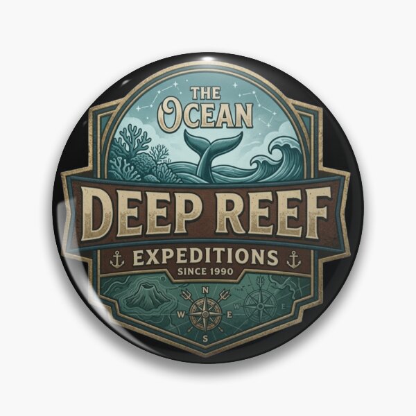 Item preview, Ocean Deep – Reef Expedition Emblem designed and sold by Dogandesighn.