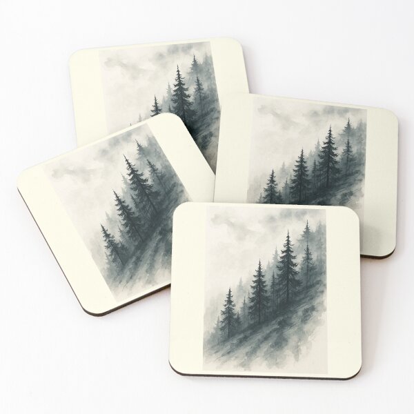 Item preview, Forest Mist Black & White Landscape designed and sold by Sarcastic designs.
